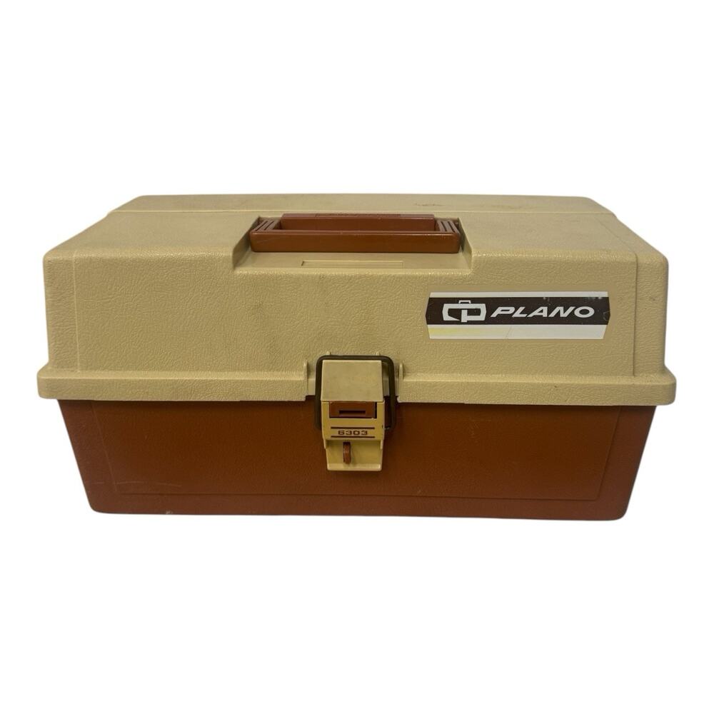 Vintage Plano Tackle Box Model 6303 w/ 3 Tier Fold Out Tray Fishing Made in USA